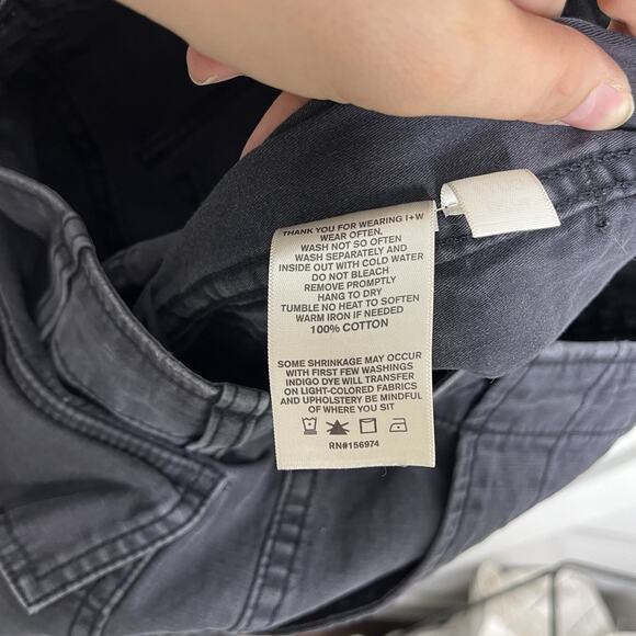 Imogene + Willie Pants Women's Small Blake Military Trouser Washed Black Cotton - Picture 4 of 11